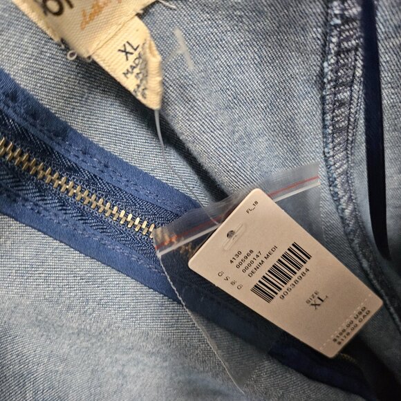 Porridge Rosette Denim Slim Mini Dress - Picture 5 of 8